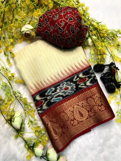 Elegant Butti Super Dola Jari Saree - Premium Pallu | Festive Ready