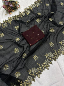 Elegant Candy Crush Silk Saree - Rich Embroidery & Moti Work for Festive Wear