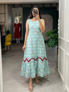 Elegant Chanderi Cotton Dress with Lining - Festive Wear