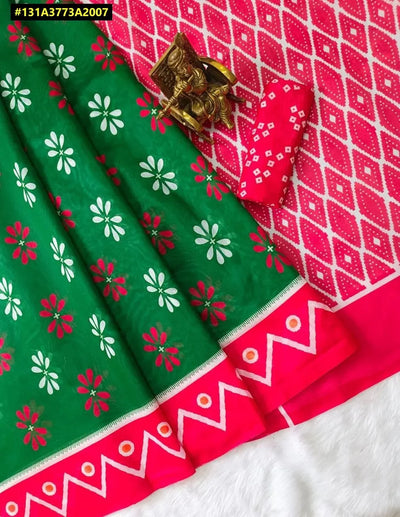 Elegant Chanderi Cotton Saree - Digital Print Festive Wear for Women