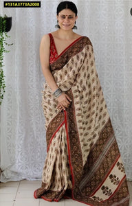 Elegant Chanderi Cotton Saree - Vibrant Digital Print for Festive Wear