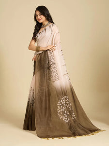 Elegant Chanderi Cotton Silk Saree - Printed Design for Women