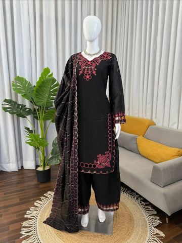 Elegant Chanderi Farshi Salwar Suit - Premium Thread Sequence Work Festive Wear for Women