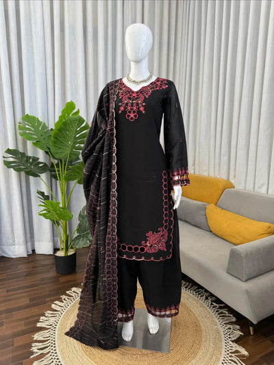 Elegant Chanderi Farshi Salwar Suit - Premium Thread Sequence Work Festive Wear for Women