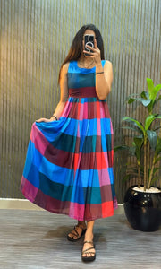 Elegant Chanderi Midi Dress with Overcoat - Chic Summer Styling for Women