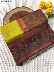 Elegant Chanderi Silk Saree - Digital Print & Contrast Design for Festive Wear