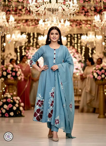 Elegant Chanderi Silk Suit - Embroidered Festive Wear for Women | Sizes S-XXL