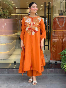 Elegant Chanderi Silk Suit Set - Embroidered Party Wear for Women