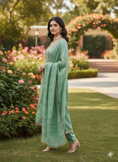 Elegant Chanderi Suit Set - Glamorous Festival Wear for Women