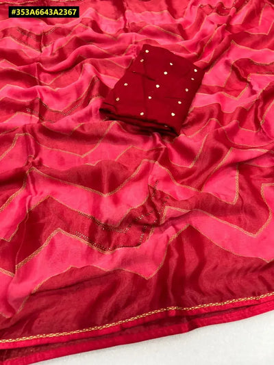 Elegant Chiffon Georgette Saree - Stunning Stone Drop Work for Festive Wear