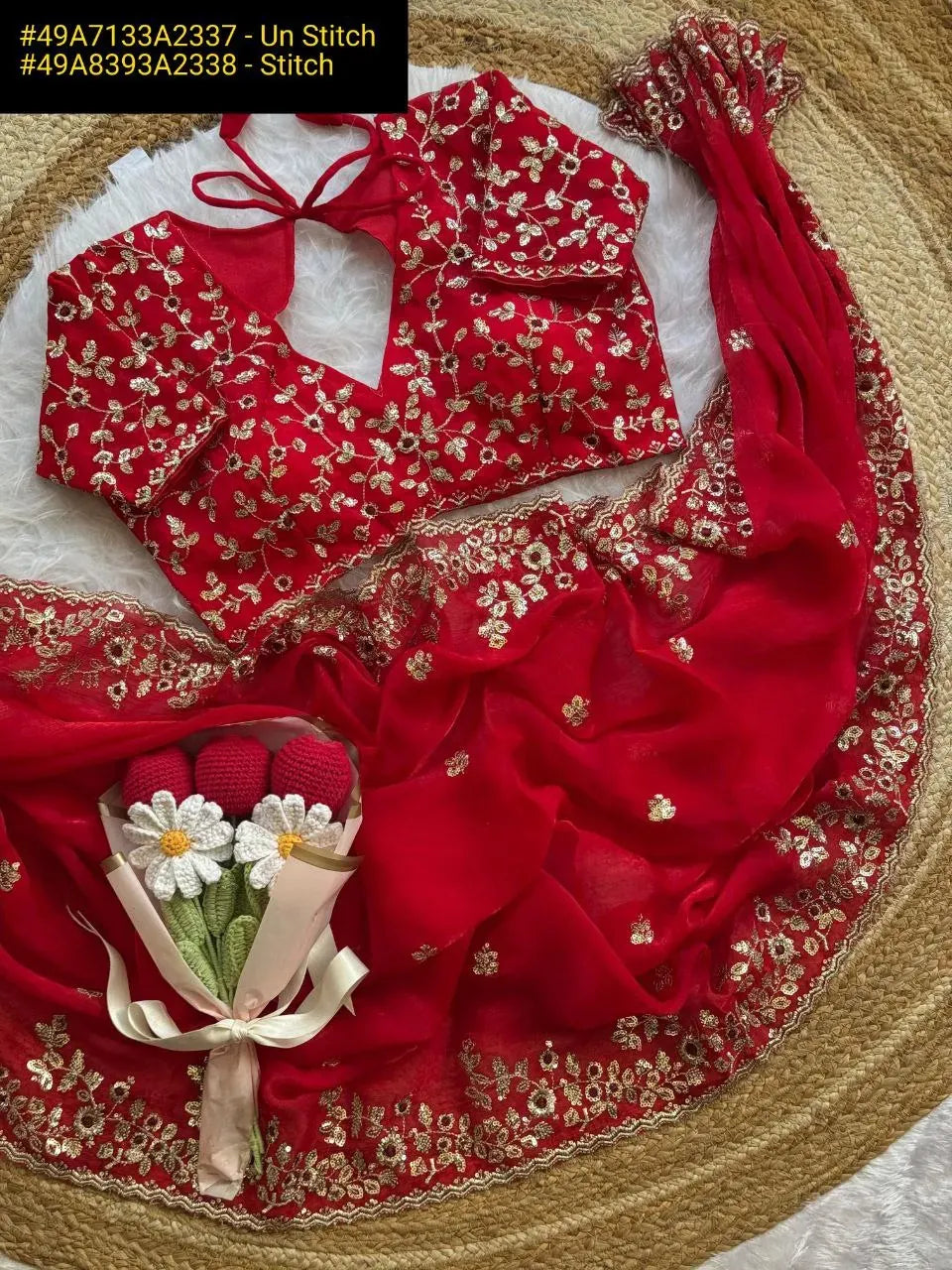 Elegant Chiffon Saree | Heavy Embroidery & Sequin Work – TREND BUY