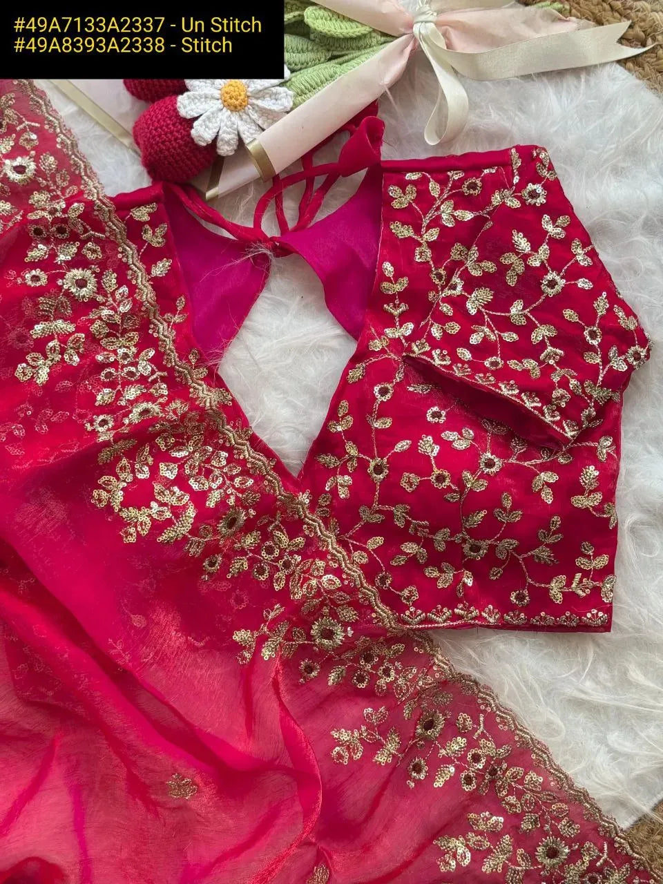 Elegant Chiffon Saree | Heavy Embroidery & Sequin Work – TREND BUY