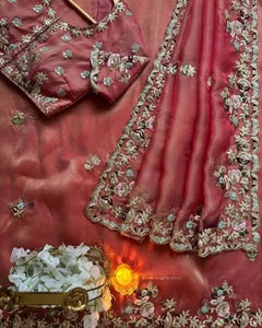 Elegant Chiffon Saree - Heavy Sequence Work for Festive Wear