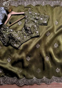Elegant Chiffon Sequence Work Saree - Heavy Festive Embroidery Collection