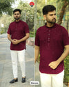 Premium Handcrafted Rayon Chikankari Short Kurta - Breathable Festive and Casual Ethnic Wear for Men
