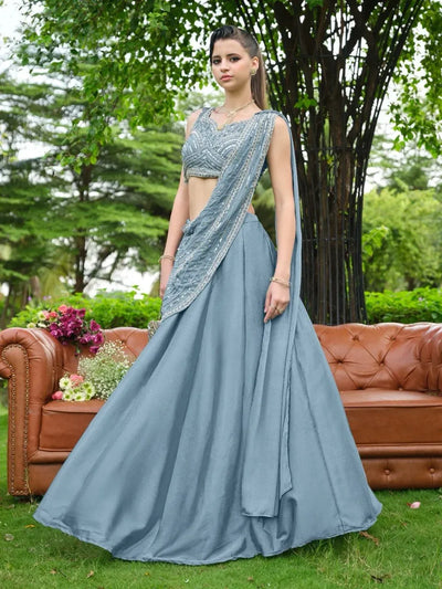 Elegant Chinnon Lehenga Choli - Festive Wear with Dupatta