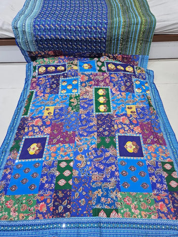 Elegant Chinnon Silk Saree - Designer Digital Print Festive Wear for Women