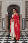 Elegant Chinon Anarkali Gown with Printed Bandhni Dupatta