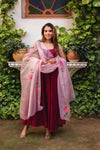 Elegant Chinon Anarkali Suit - Huge Flair & Modern Touch for Festive Wear