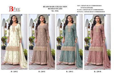 Elegant Chinon Heavy Embroidered Kurti Palazzo Set - Festive Wear for Women