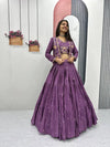 Elegant Chinon Lehenga Jacket Set - Heavy Embroidery Festive Wear