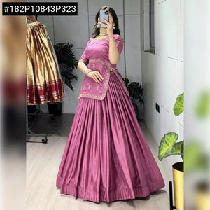 Elegant Chinon Lehenga Set - Embroidered Festive Wear for Women