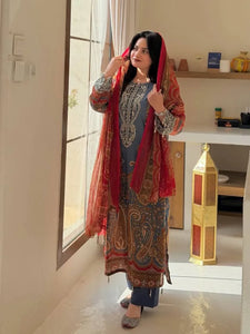 Elegant Chinon Palazzo Suit with Dupatta - Premium Festive Wear for Women