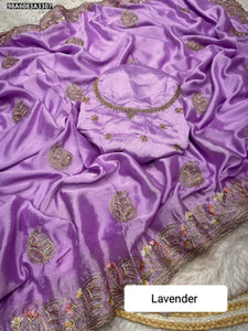 Elegant Chinon Saree - Embroidered Multi Zari Work for Party Wear