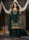 Elegant Chinon Sharara Set - Heavy Embroidery for Festive Wear
