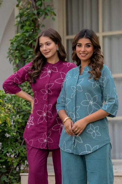 Elegant Cotton Flex Co-ord Set - Beautiful Embroidery for Women