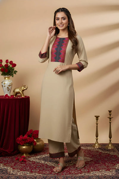 Elegant Cotton Kurta Pant Set - Comfortable Festive Wear for Women