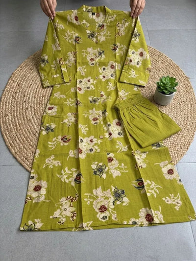 Elegant Cotton Kurta Set with Pocket for Women Festive Wear