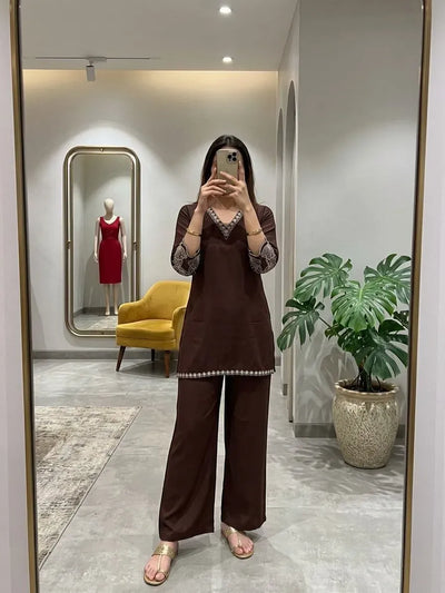 Elegant Cotton Kurti Pant Set - Breathable Daily Wear for Women