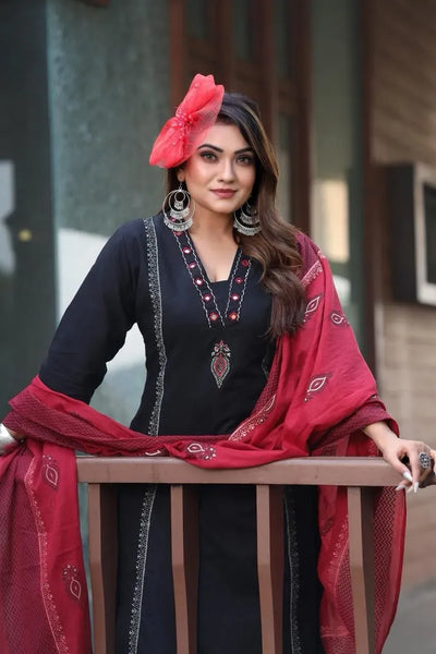 Elegant Cotton Kurti Set - Real Mirror Work Festive Wear for Women