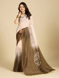 Elegant Cotton Linen Saree - Effortless Grace for Festive Wear