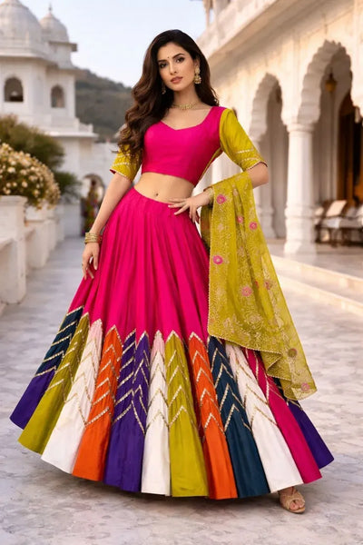Elegant Cotton Silk Lehenga - Vibrant Multi-Color Festive Set