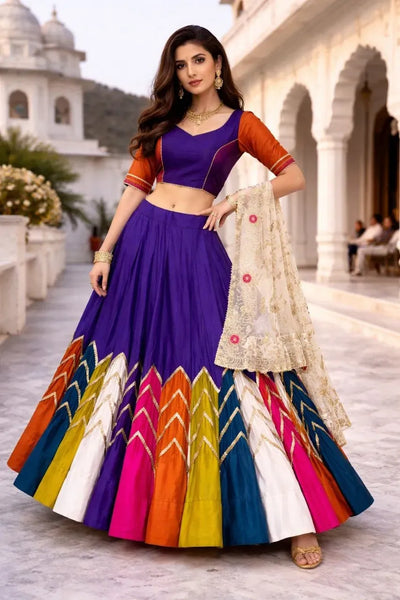 Elegant Cotton Silk Lehenga - Vibrant Multi-Color Festive Set