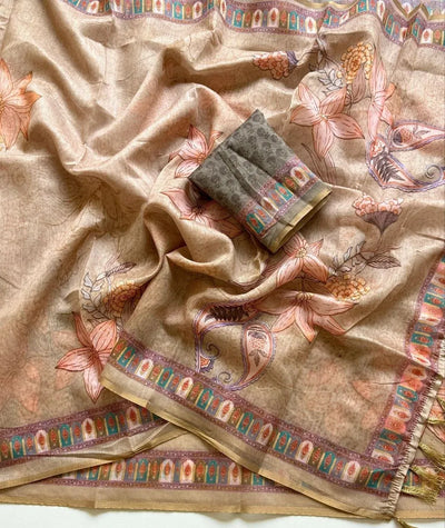 Elegant Cotton Silk Saree with Floral Digital Print for Festive Wear