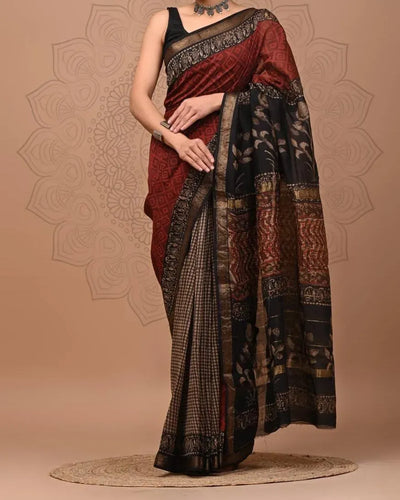 Elegant Cotton Silk Saree with Zari Border for Festive Wear
