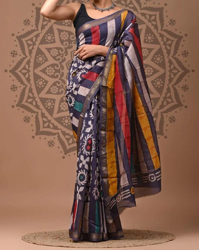 Elegant Cotton Silk Saree with Zari Border for Festive Wear