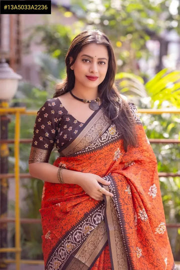 Elegant Crack Batik Saree - Soft Cotton Crape for Festive Wear