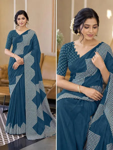 Elegant Crackle Silk Saree - Padding Discharge Festive Wear for Women