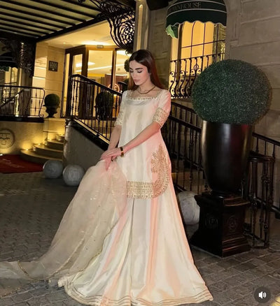 Elegant Crep Palazzo Set - Thread & Sequence Work for Festive Wear