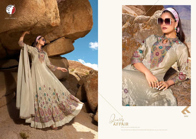 Elegant Crepe Designer Gown with Chinon Dupatta - Stone Work Festive Wear