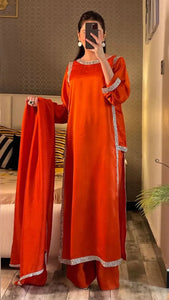 Elegant Crepe Kurti Plazo Set - Festive & Formal Wear for Women