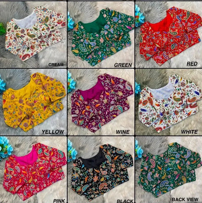 Elegant Crepe Silk Embroidered Blouse - Padded Perfect Fit Festive Prep Wear