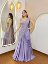 Elegant Crepe Silk Lehenga Style Saree with Sequins for Festive Wear