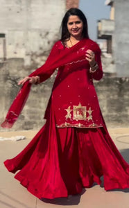 Elegant Crepe Silk Lehenga - Zari & Sequin Work for Festive Wear