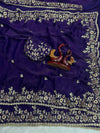 Elegant Crush Silk Saree with Intricate Sequence Embroidery for Festive & Party Wear