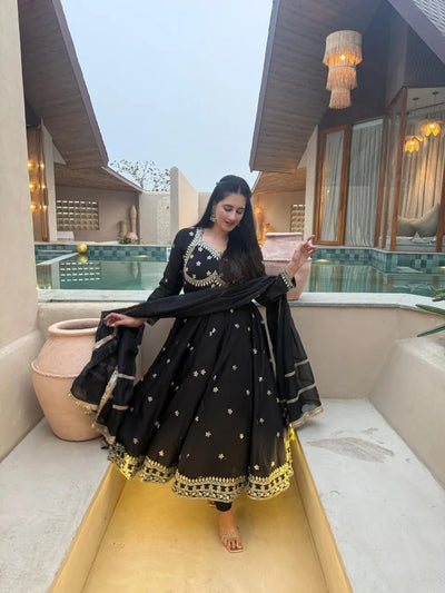 Elegant Designer Anarkali Suit - Sequence Embroidery for Festive Wear